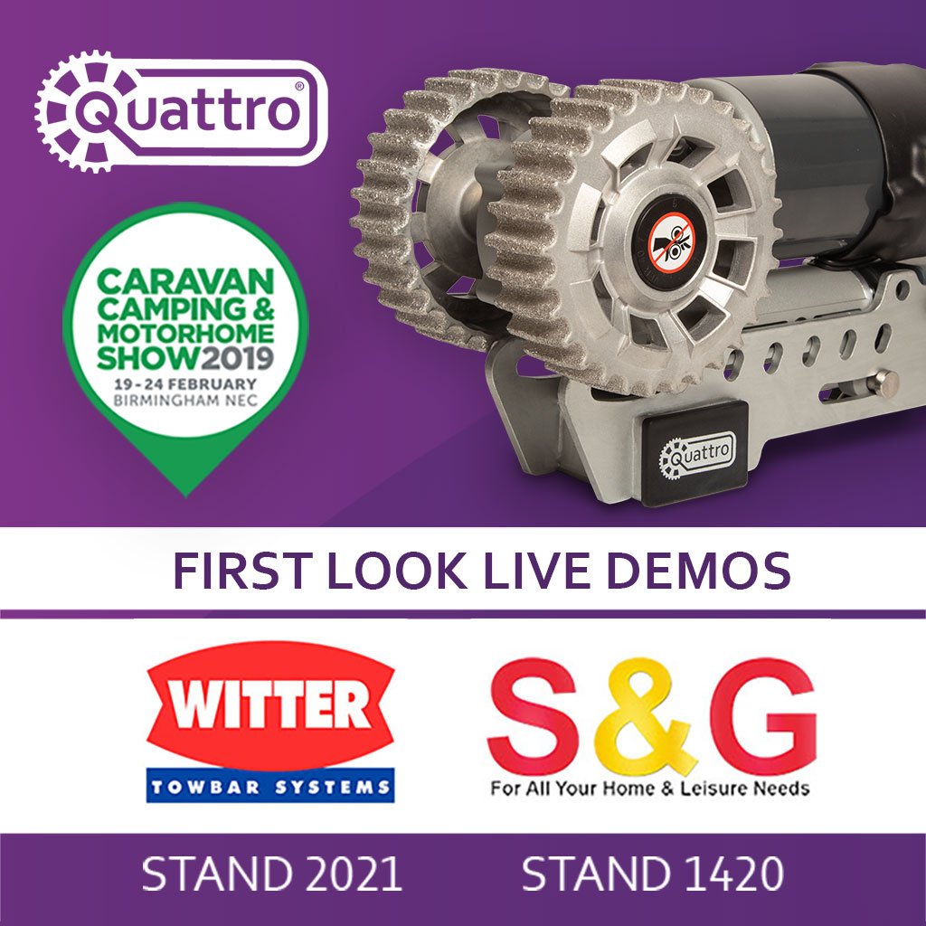 Our brand new Quattro caravan mover will at the <a href="/CaravanCampShow/">Caravan, Camping & Motorhome Show</a> with live demos on <a href="/Witter_Towbars/">Witter UK</a> stand 2021 and on S&amp;G Home and Leisure's stand 1420 - Visit the show to see how caravan movers were meant to be #caravan #motormover #revolution #design #innovate #improve #holiday