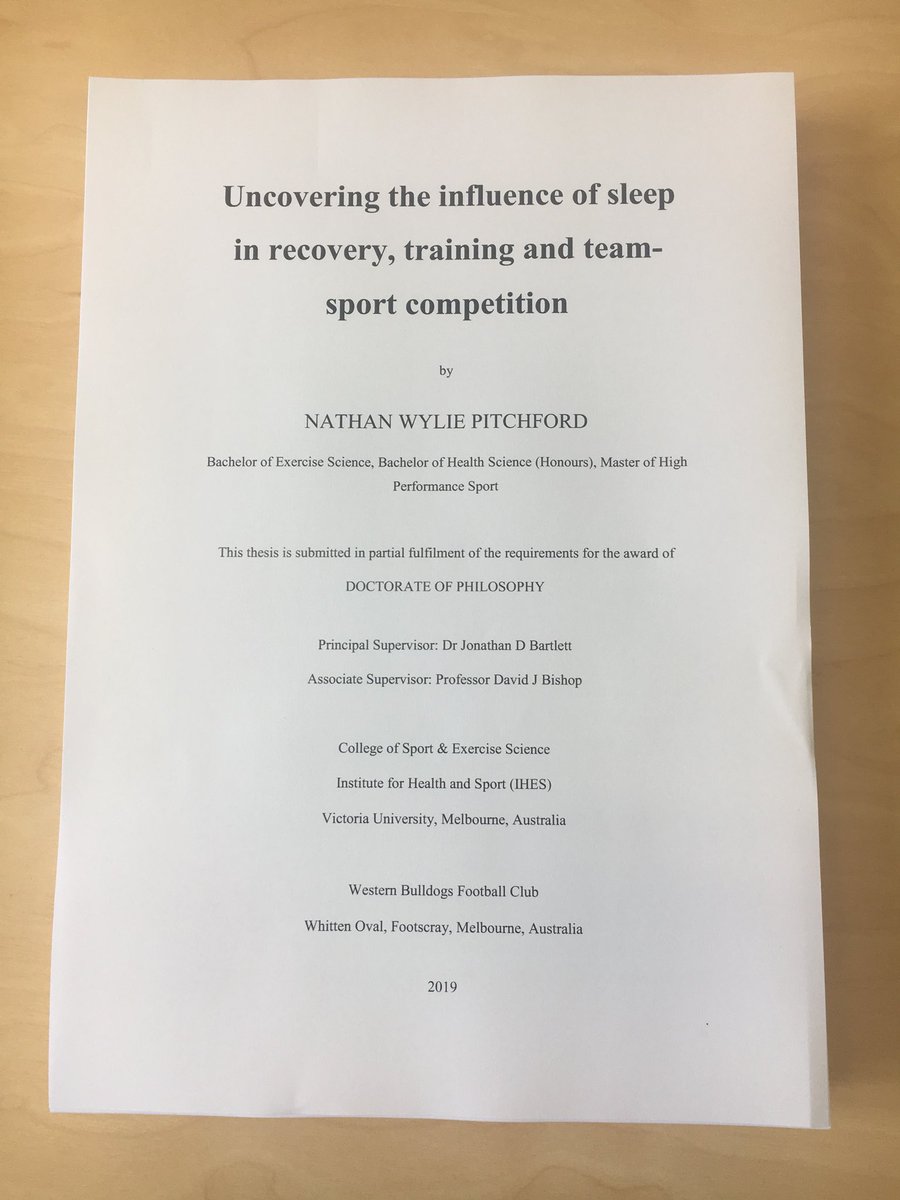 Nathan Pitchford (@pitchfordn) on Twitter photo Thesis Complete!! 👏🥂🍻🎉
After 4 years, 118 nights sleeping in the lab, countless amazing experiences and a lot of incredible stories to tell... Thesis submitted. MANY thanks to my supervisors <a href="/JonBartlett66/">Jon Bartlett</a> <a href="/BlueSpotScience/">David J Bishop (He/Him)</a> and <a href="/westernbulldogs/">Western Bulldogs</a> <a href="/victoriauninews/">Victoria University</a> <a href="/iHealthSportVU/">Institute for Health and Sport, VU</a> Thesis Complete!! 👏🥂🍻🎉
After 4 years, 118 nights sleeping in the lab, countless amazing experiences and a lot of incredible stories to tell... Thesis submitted. MANY thanks to my supervisors <a href="/JonBartlett66/">Jon Bartlett</a> <a href="/BlueSpotScience/">David J Bishop (He/Him)</a> and <a href="/westernbulldogs/">Western Bulldogs</a> <a href="/victoriauninews/">Victoria University</a> <a href="/iHealthSportVU/">Institute for Health and Sport, VU</a>