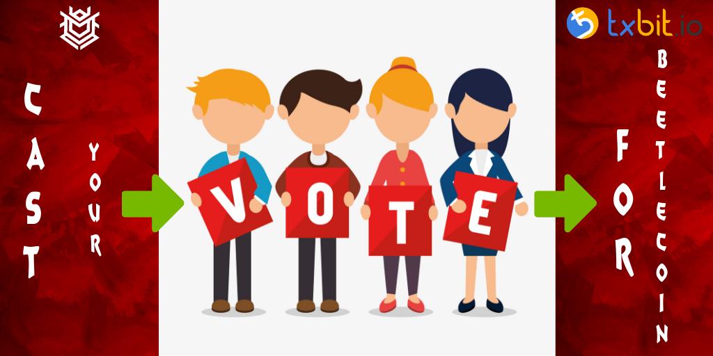 beetlecoin's tweet photo. #CommunityCoinVote is now live!

Please cast your vote every 24hrs for "BEETLECOIN" on @txbit_io and let's make this a success.

|https://t.co/L0LZ5g67nV|

#Altcoins #cryptovoting #cryptocurrency #listing #exchange https://t.co/tVixpTj9lY