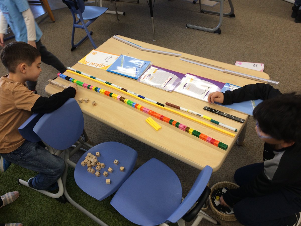 NIS_Grade2's tweet image. 6 1/4 magic tree house books, 2 1/2 chairs, 61 unifix cubes. Finding accuracy with units of measurement for our rectangular tables...
#NISinquire #Unitsofmeasurement