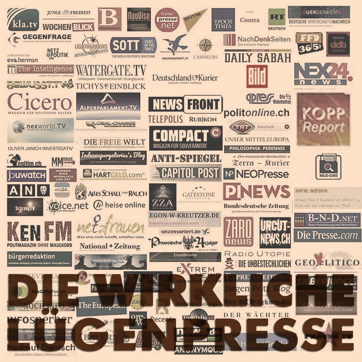 … die sog, besorgten Bürger sprechen ja bei seriösen Medien oder dem öffentlich-rechtlichen Rundfunk/TV gerne von "Lügenpresse". Ich fand jetzt diese Auflistung, von Rechts empfohlener Medien. Also Obacht, wenn einem diese Quellen präsentiert werden! #AlternativeFakten