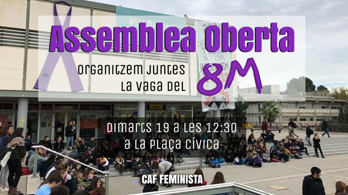 ➡️Demà totes a la Cíviva a organitzar juntes la vaga del 8 de març!

Si ens toquen a una, ens toquen totes!👊🏻