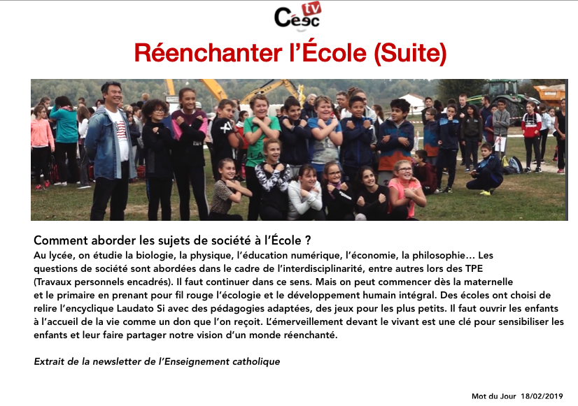 TvCeec's tweet photo. [MOT DU JOUR📃] 
18/02/2019 
"Réenchanter l'École" (Suite) 
Ceectv, vous souhaite un bon lundi !  
#Ceectv #MotDujour #Notreobjectif #reenchanter #ecolededemain #reflexion #partage #valoriser #echanger #valoriser https://t.co/QN4bH2ZMXU
