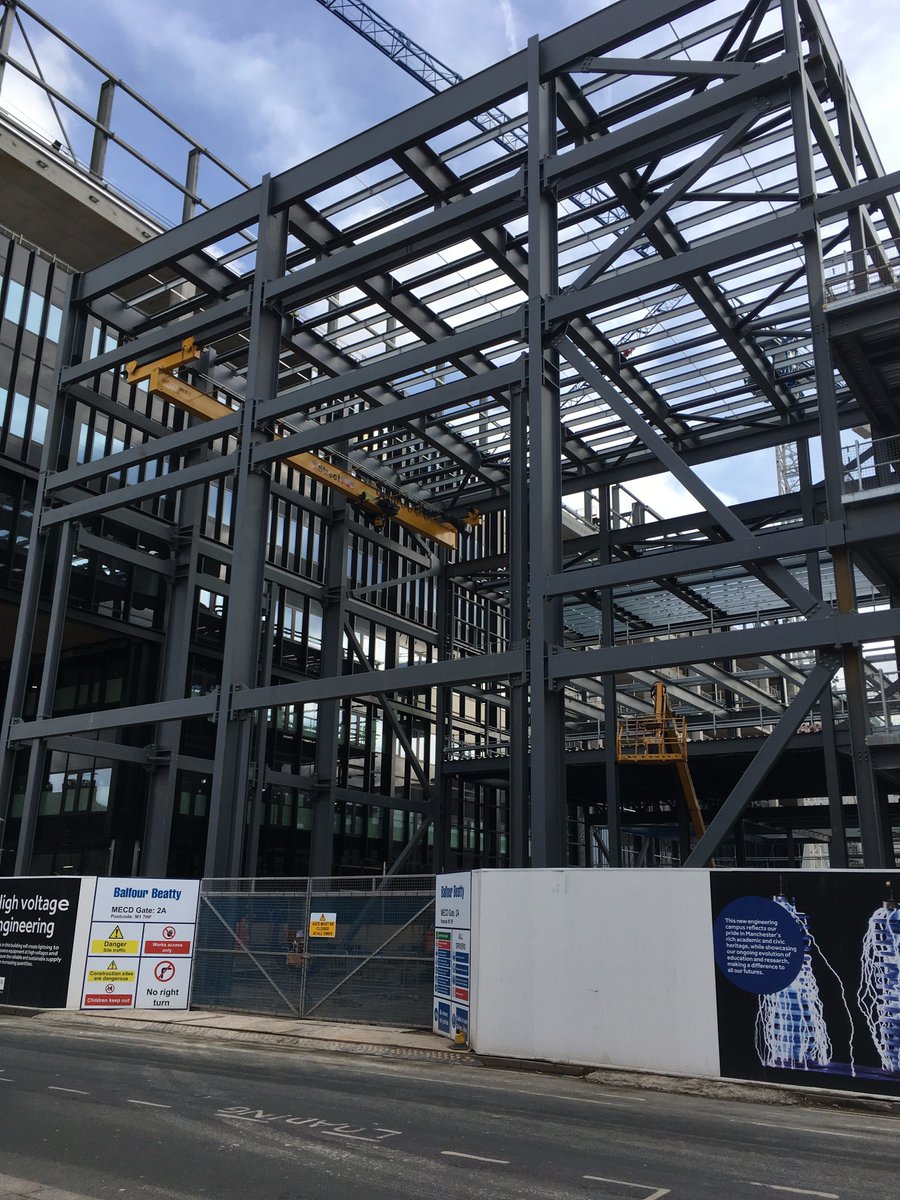 Looking to prove there is more to our new campus than just the large 'MEC Hall' building, our other two brand new buildings are beginning to take shape. This includes the 'York Street Building' that will be home to our <a href="/HighVoltage_UoM/">High Voltage Labs</a> - including service crane already in place!