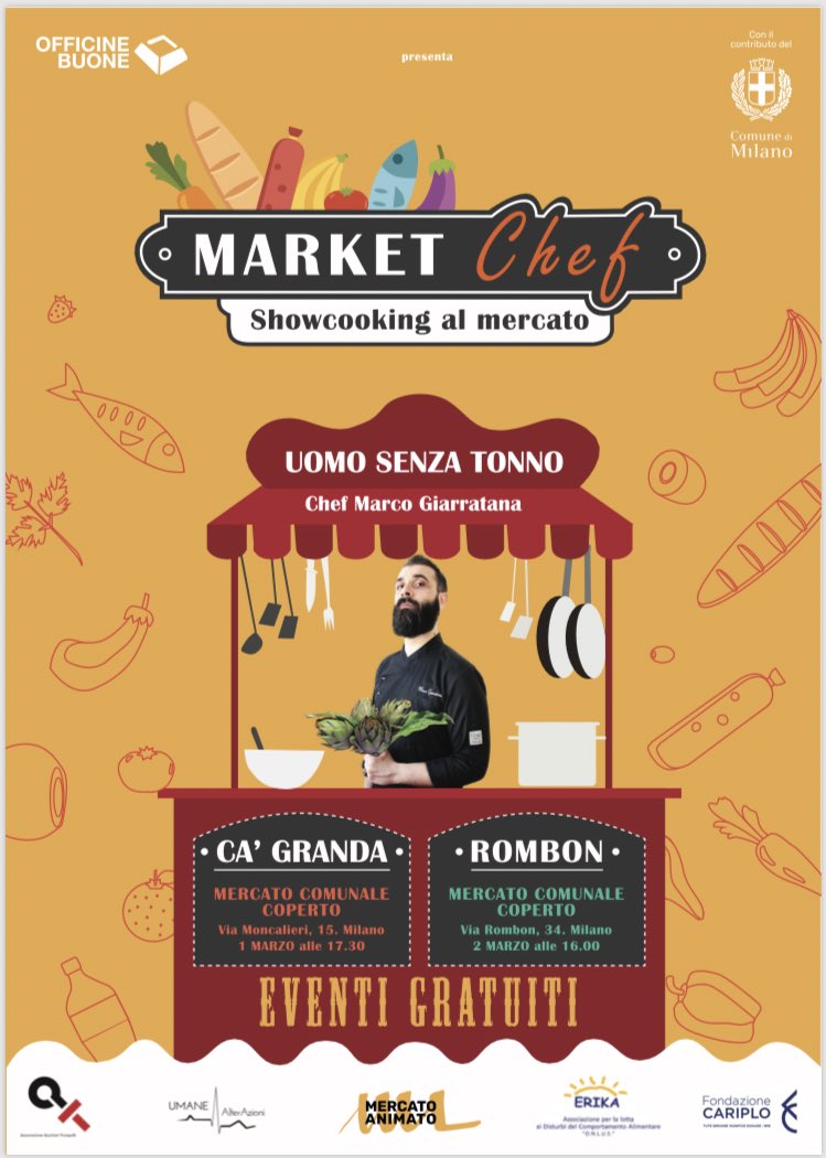UAlterazioni's tweet photo. #MarketChef è il progetto di @OfficineBuone inserito nel palinsesto del @mercatoanimato del Comune di Milano.
Il 1 e il 2 di #Marzo con @UomoSenzaTonno ci saremo anche noi per rendere gli #showcocking accessibili in #LIS! 😊
#Milano #Accessibile https://t.co/s10WAaXPsl