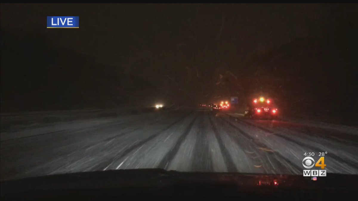 KateMerrill's tweet photo. Good Monday Morning! Tough ride right now... Snow covered streets all over the place. #WBZ #Mobile4 https://t.co/hIzAjXg5iW