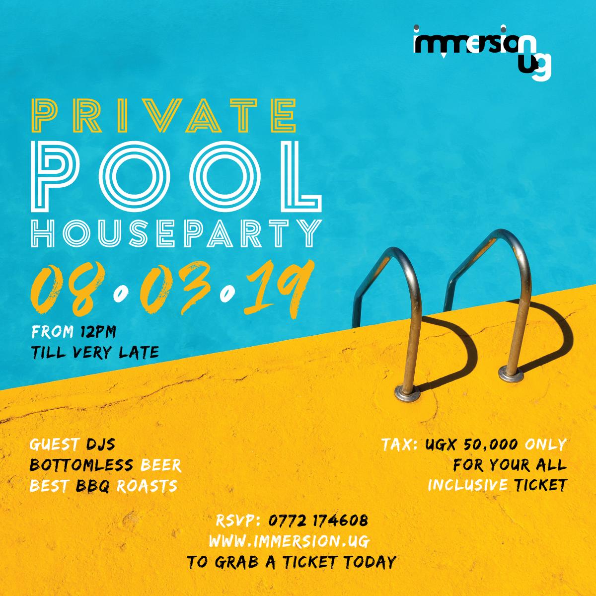 immersionuganda's tweet photo. Max the Friday women's day public holiday with your mates at our exclusive pool and house party - Naalya, all inclusive. Visit https://t.co/k8NPBmifD4 to book and for more details. Whatsapp inquiries to 0772174608
#immersionug #KampalaNightLife #thingtodoinkampala #visitKampala https://t.co/r5GpQp2dcA