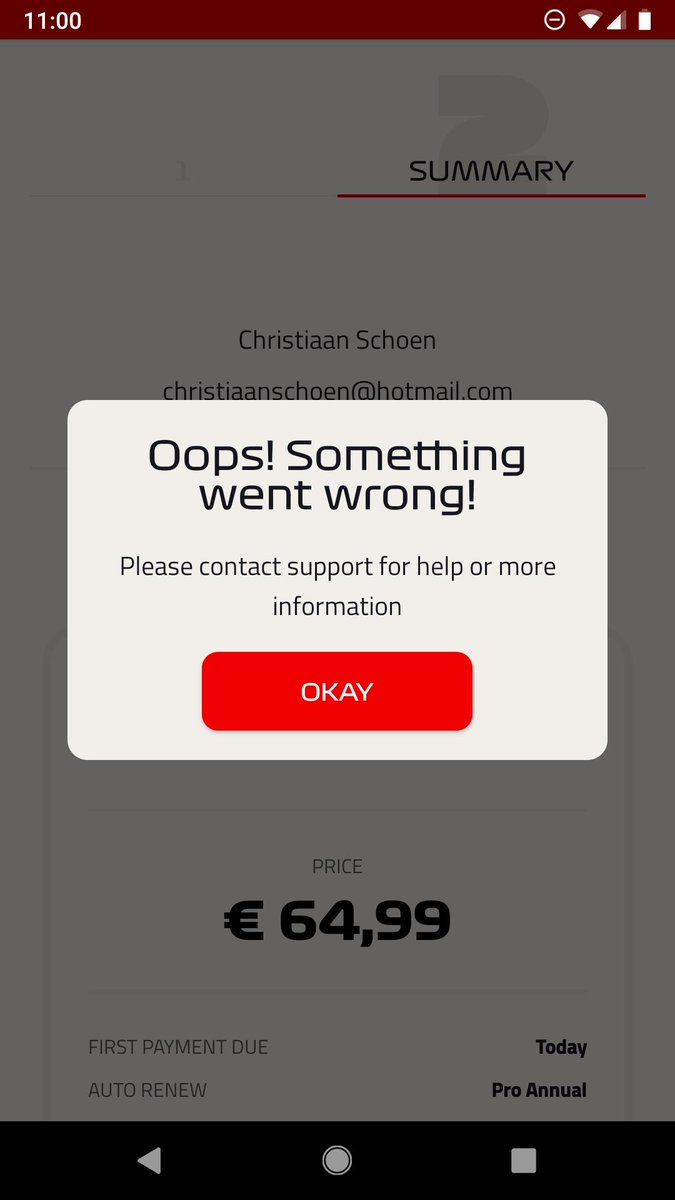 chrisschoen's tweet photo. @F1Help This is what I get if I try to purchase it via the app. https://t.co/qwkyyq8wqq