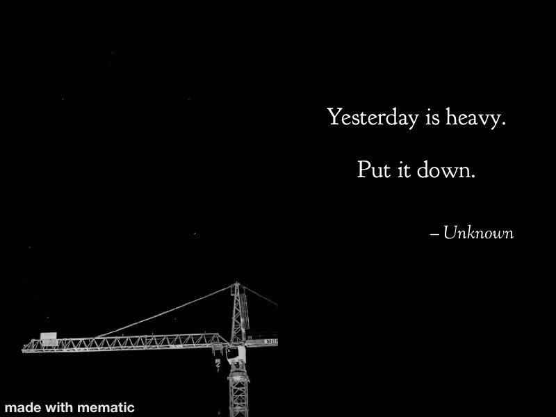 peterwhitetarot's tweet photo. Such a 9 of swords kind of thing... “Yesterday is heavy. Put it down.” - Unknown https://t.co/USJ5JqRVQ1