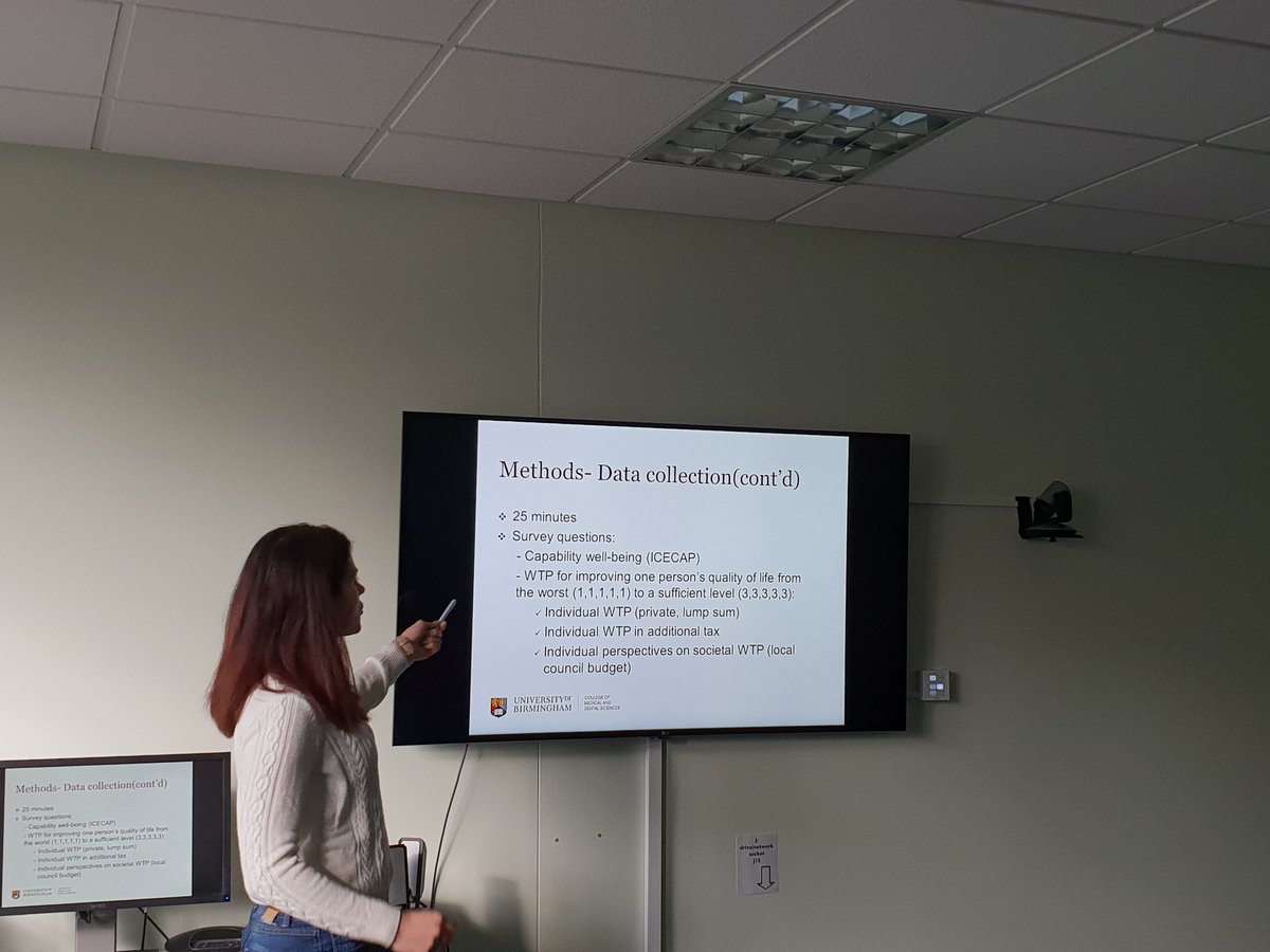 HEU_UoB's tweet image. Thank you to @NafsikaAfentou for her recent seminar on &apos;Eliciting a monetary capability threshold for use in the context of social care and public health’. Great to hear about this interesting work with @PhilKinghorn #CapabilityApproach