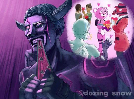 #fortnite #FortniteArt #フォートナイト #フォートナイトイラスト #愛のお裾分け
誰からもハートスパンを貰えず、闇に堕ちたフォールンラブレンジャー? 