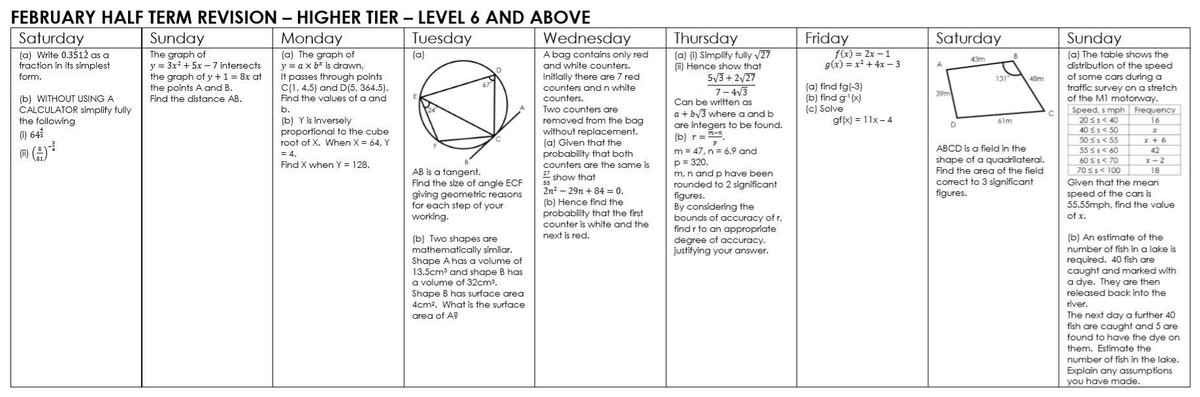 MccaigMiss's tweet photo. Happy February half term Y11 ✍🏽 #GCSEmaths #revision #mathsrevision #higherGCSE https://t.co/Oh1BHjuh80