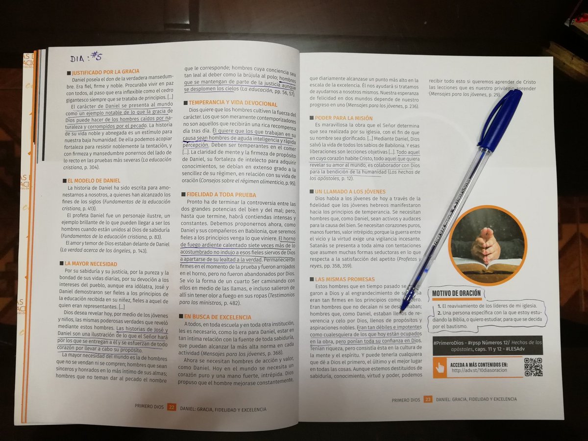 Dia 5 | "Él quiere que los que trabajan en su causa sean hombres de aguda inteligencia y rápida percepción... Deben ser temperantes al comer... Eran débiles como cualesquiera de los que hoy están ocupados en la obra, pero ponían toda su confianza en Dios" #10DiasDeOracion