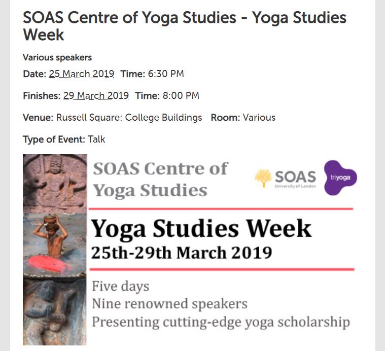 Great (free) conference on yoga coming up at SOAS. soas.ac.uk/yoga-studies/e…