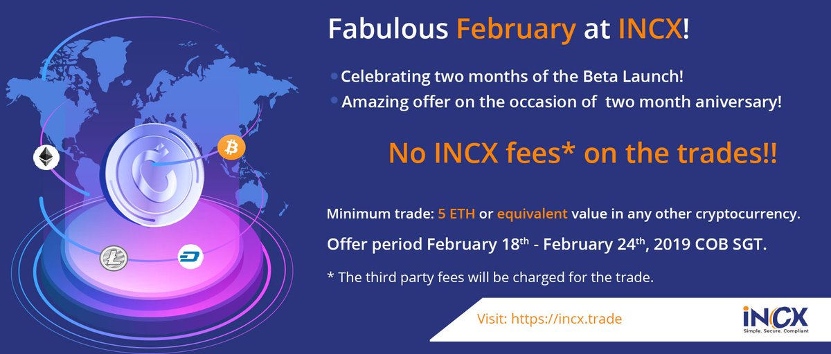 #fabulousfebruary #nofee #incxis2monthsOld #2monthsanniversary #amazingoffers #happytrading #ethereum #bitcoin #secure #simple #compliant #fastestcryptoexchange 
Go INCX!