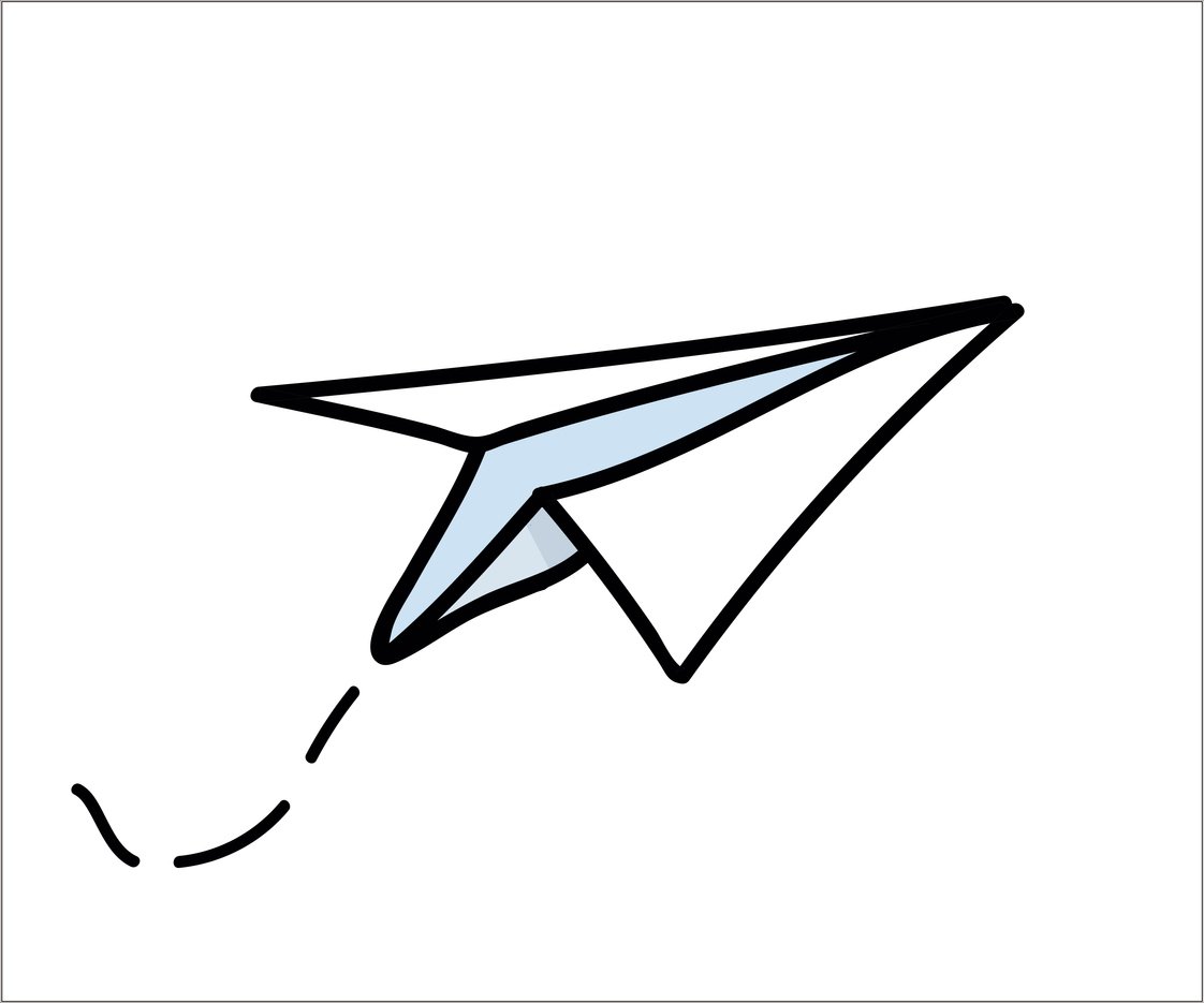 Бумажный самолетик с солнышком на крыле