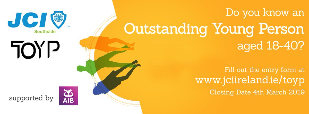 Who is your local or national hero for political, legal, and/or governmental affairs? 

JCI Southside &amp; AIB  is inviting you nominate a young person (18-40) who deserves to be highlighted &amp; rewarded for their outstanding achievements
jciireland.ie/page-jci-irela…

#TOYP19