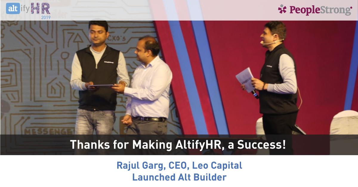 peoplestrong's tweet photo. We entered the ‘Open &amp; Connected’ World of Work with PeopleStrong Developer Community, Alt Builder, Alt Analytics, and Alt Messenger launched by Industry Leaders. Thanks for making #AltifyHR2019 the biggest #HRTech Product Launch. Read more https://t.co/aqnj7djdtO https://t.co/JrdG8B6VUY