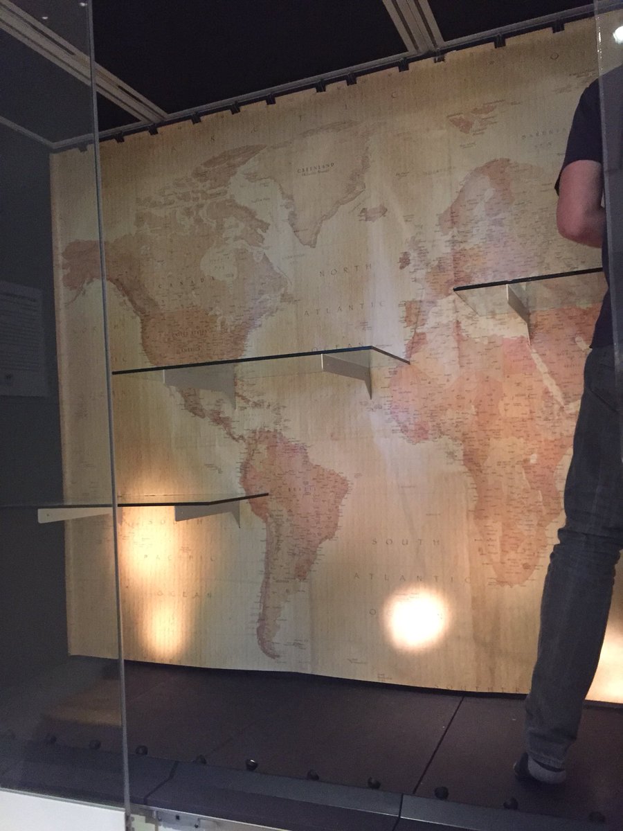 UoR_Exhibition's tweet photo. The world has just been installed in @marina_rogov’s display in the community case @TheMERL and we think it looks so good!! https://t.co/UKbI56vgCo