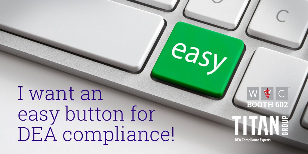 Now there is one! #DEACompliance solutions made easy with @titandiversion. Visit our team of experts in BOOTH 602 during #WVC2019 to learn more.  #ItMattersWVC #TITANGroupDea @wvc_vetce <a href="/jackteitelman/">JACK TEITELMAN</a> @kelleydetweiler