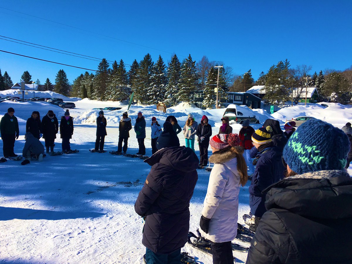ProfAndersonGA's tweet image. Already reminiscing about #snowshoeing on our final day in #Quebec. What a way to round out an excellent trip. #GAinQuebec