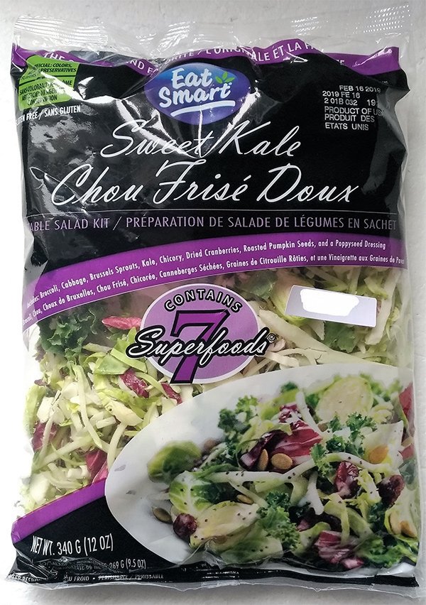 thedrpaul's tweet image. Canadian Food Inspection Agency issues Recall Warning - Eat Smart brand 340 G (12 OZ) Sweet Kale Vegetable Salad Bag Kit recalled due to Listeria:
New Brunswick, Newfoundland and Labrador, Ontario, Possibly National. 
inspection.gc.ca/about-the-cfia… 
#Foodsafety
#FoodRecall
#listeria