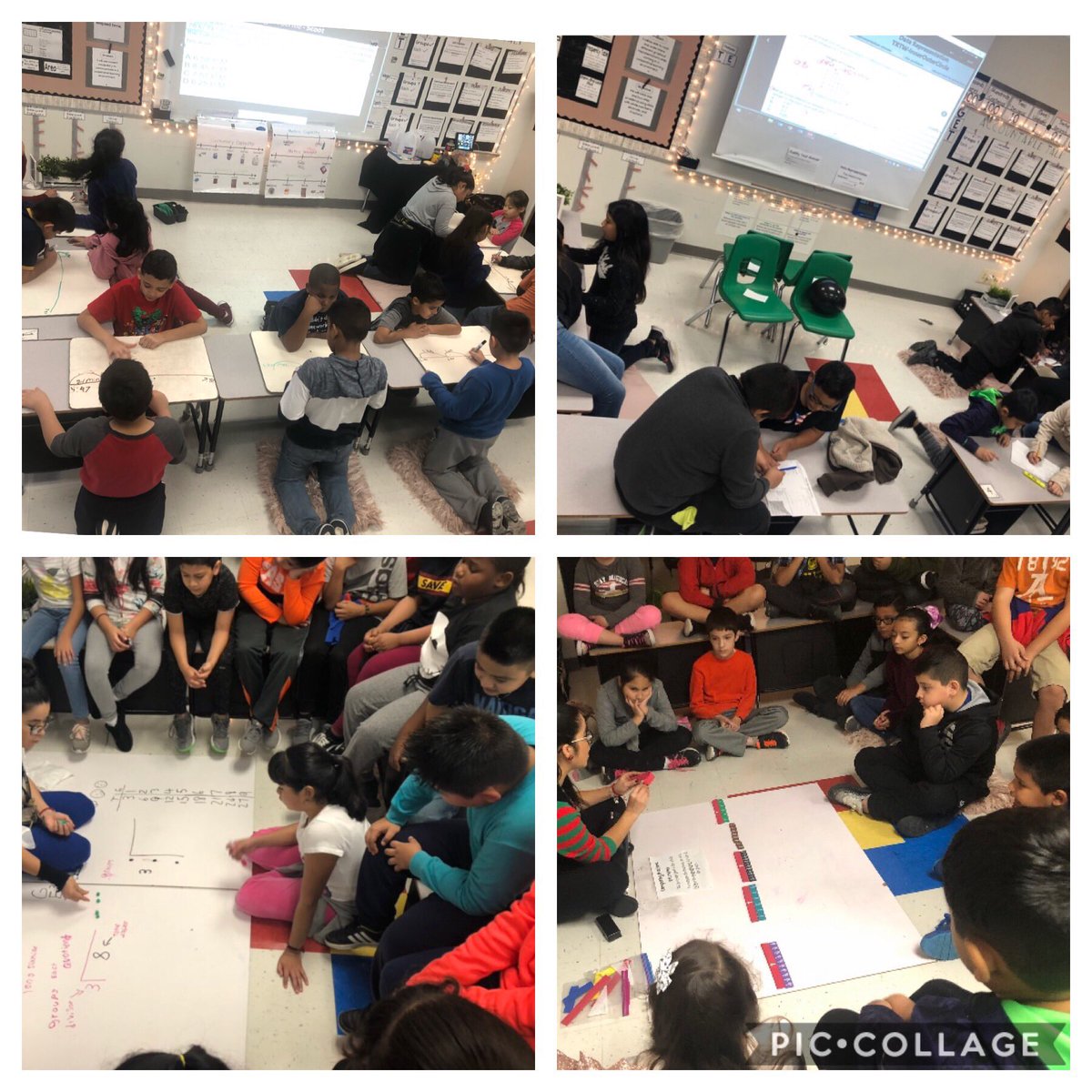 We love our low desks! They give us the flexibility to easily change our classroom setting to fit our different team collaboration activities and whole group lessons. #iteachmath #smallgroup #wholegroup #teamwork