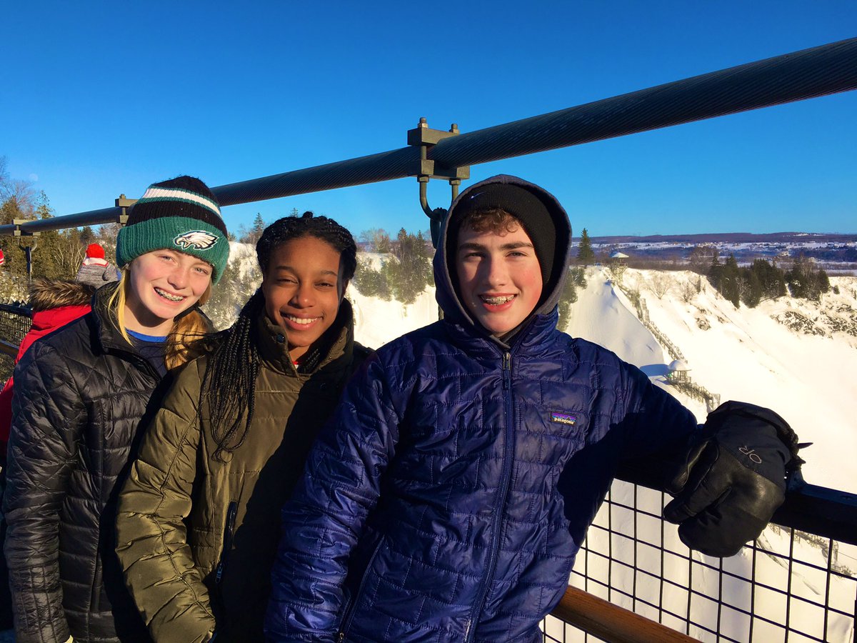 ProfAndersonGA's tweet image. Montmorency Falls is a gorgeous backdrop for our last day in #Quebec.  #GAinQuebec 🇨🇦✨🌈