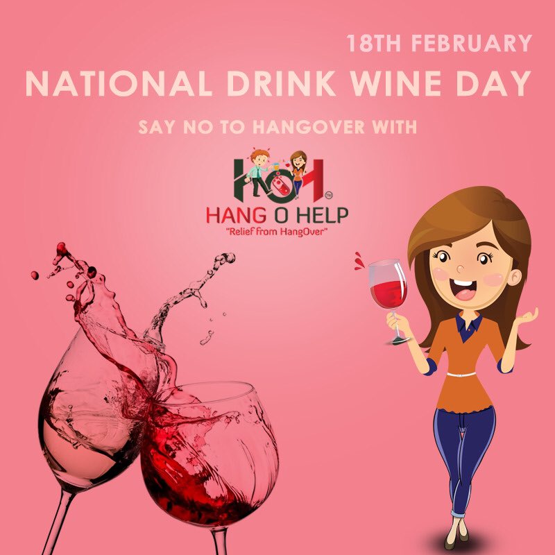 HangOHelp's tweet photo. Today is National Drink WINE Day.  Cheers 🍾🍷 from team Hang O Help to all Wine lovers around the World.
#Wine #Vino #Wein #Vin #Vinho #WineTasting #WineoftheDay #Winery #Vineyard #WhiteWine #RedWine #Champagne #Winery #Hangover #HOH #HangoverRemedy #HangoverHelp #NoHangover https://t.co/p9KK1cmZ55