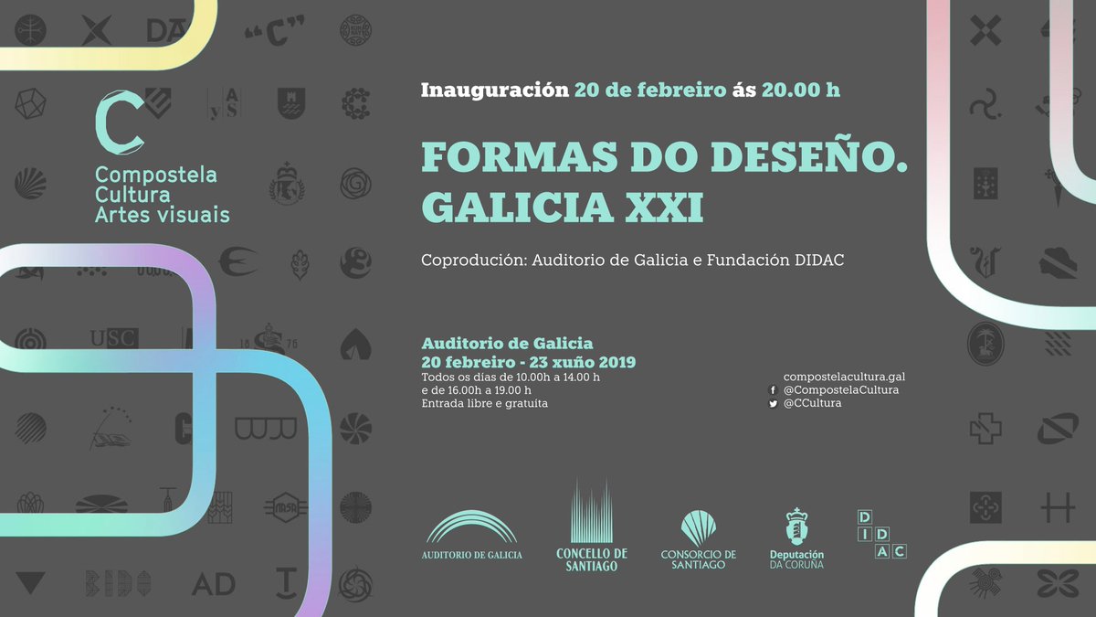 Este mércores ás 20 h agardámosvos no Auditorio de Galicia na inauguración de 'Formas do deseño. Galicia XXI'.

A mostra pretende construír un relato, dende o presente, do potencial creativo de Galicia no ámbito do deseño, proxectando o que se está a facer e revisando o xa feito.