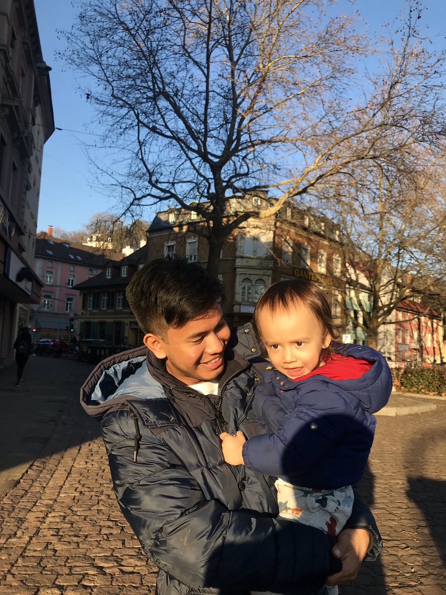 danialabroad_'s tweet photo. #WinterInGermany with my baby nephew https://t.co/wPEsKBp9at