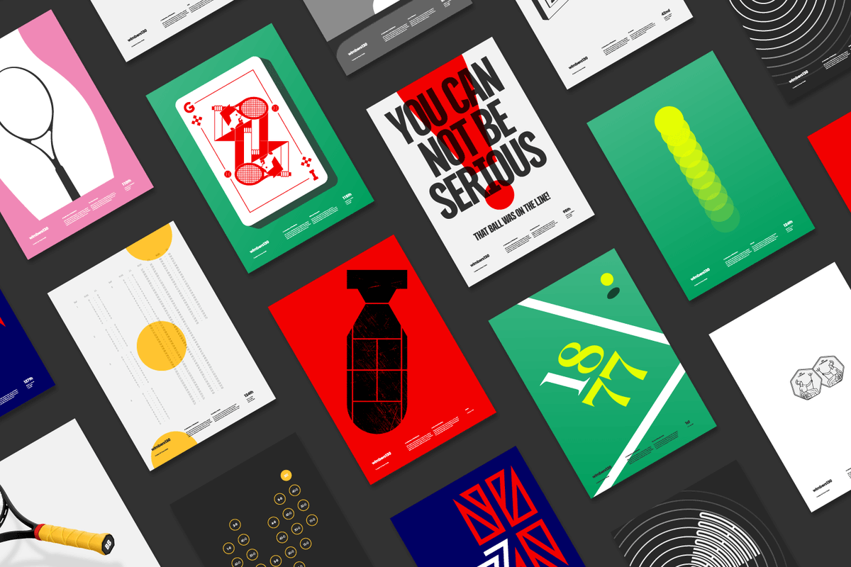 deucestudio's tweet photo. Wimbers130 was a self initiated project from 2016 which celebrated 130 years of Wimbledon, the oldest tennis tournament in the world. The 13-part poster series reflected 13 moments from the championship's amazing history > https://t.co/egF7k1WWl3 #tennis #sport #branding #design https://t.co/r2qhlQqYbQ