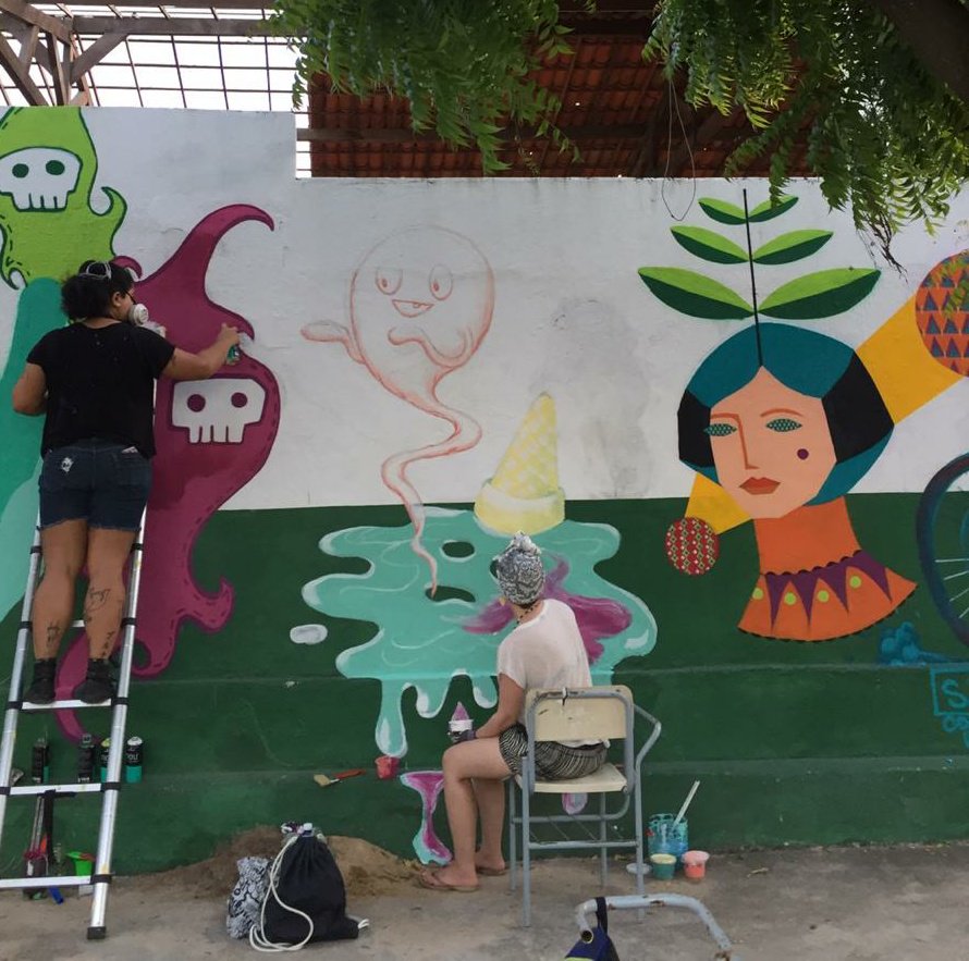 awarecreated's tweet photo. Päivi, our fantastic graphic designer is also a street artist. She’s spending February at an artist residency in Brazil! She sent us some pictures from her adventure to share with you guys. ❤️ #yeeawork #graphicdesign #streetart #brazil https://t.co/A34GEtrUMK