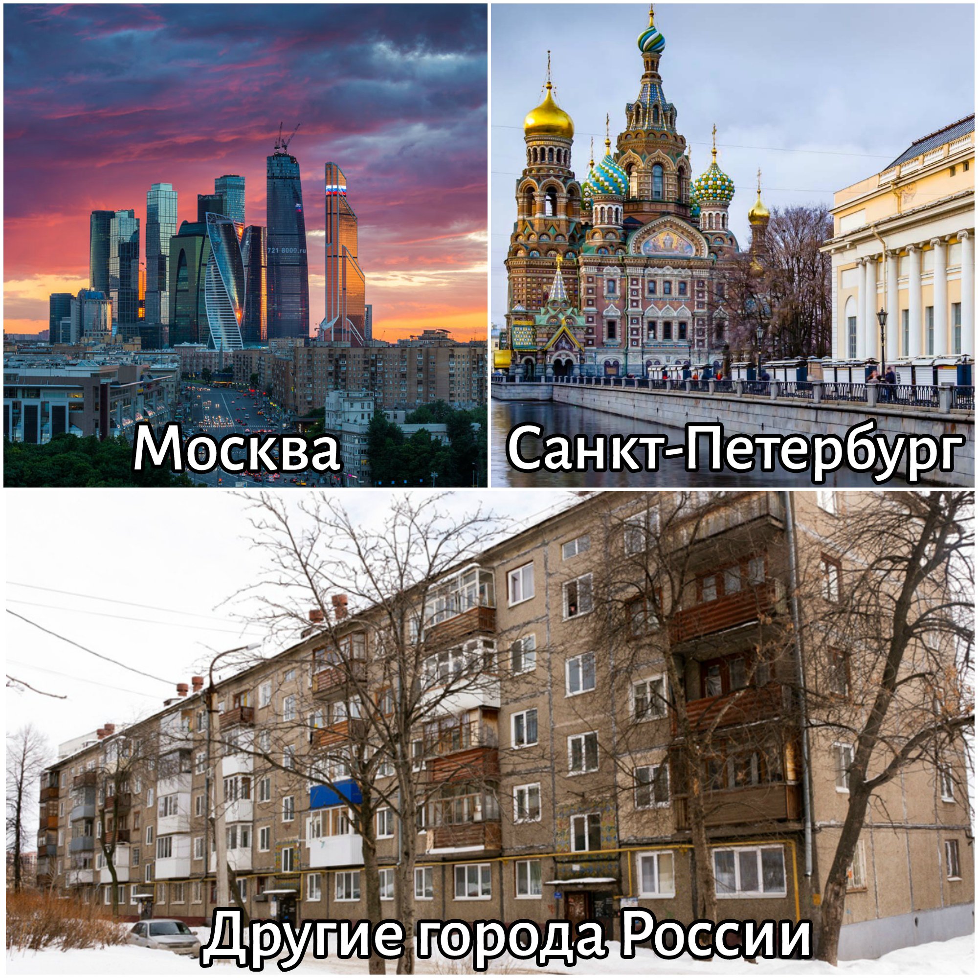 Сравнение питера и москвы