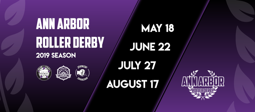 a2rollerderby's tweet photo. Ann Arbor Roller Derby presents our home bout season of 2019! Mark your calendars, respond to the (forthcoming) Facebook events, and come watch some of the best derby in Michigan! #derbytwitter #homeseason #michiganrollerderby #rollerskateemoji https://t.co/WhLyc6lQjY