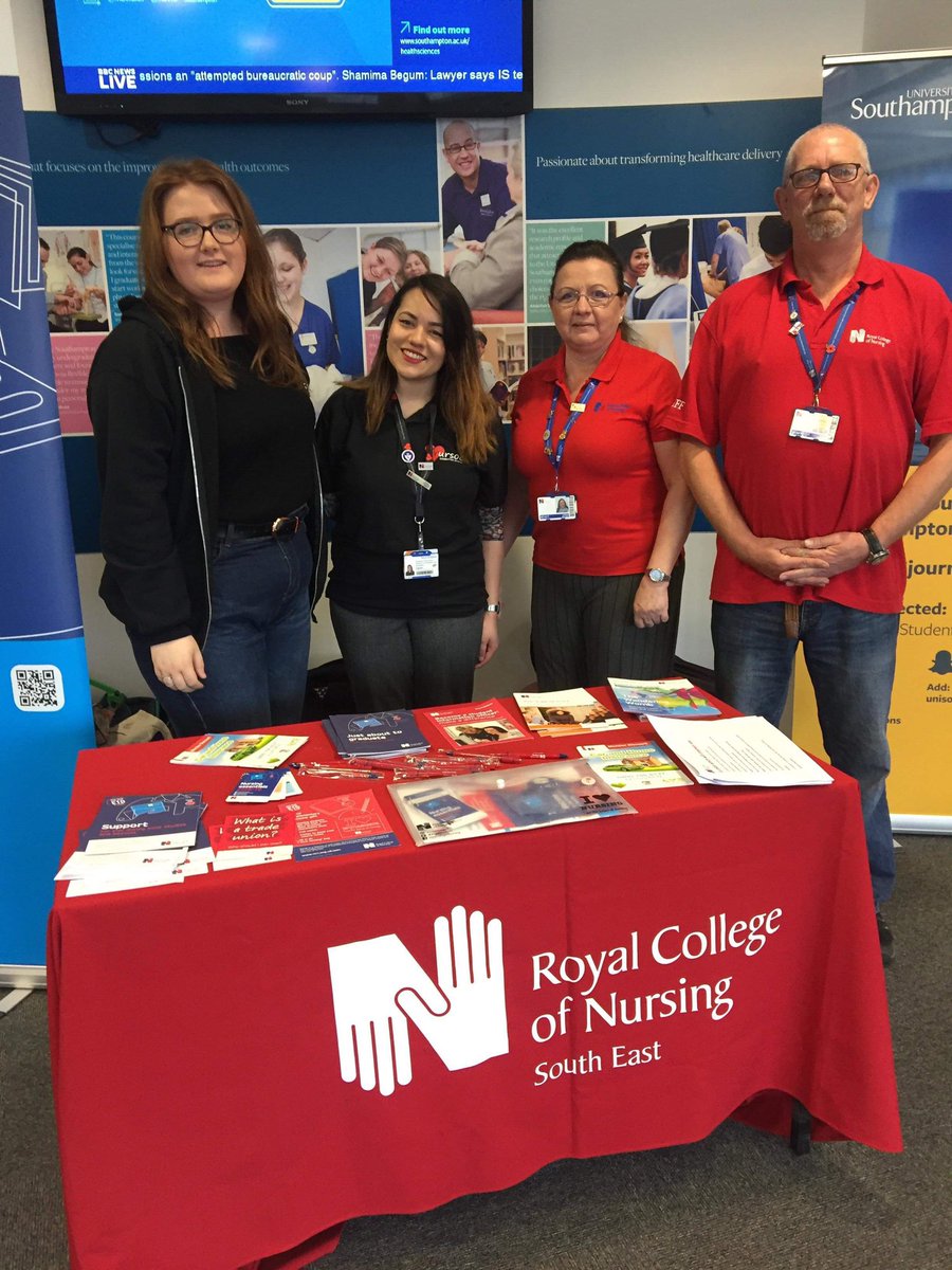 We really enjoyed meeting the 2019 <a href="/HSciences/">Health Sciences, UoS</a> PGDip cohort today. We hope that you all sign up to become <a href="/RCNStudents/">RCN Students</a> Members 💪🏽 and see you at #RCN19 in Liverpool! #RCNSE2gether <a href="/SouthEastRCN/">South East RCN 💙</a> #WeUoSNurses
