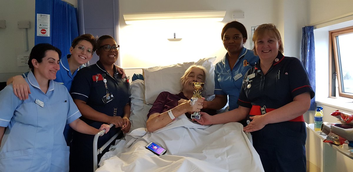 sm4631970's tweet photo. What better patient feedback can you get? A best ward trophy from our patient #teamamberb #teamsurgery @JaneKin91169676 https://t.co/ACyExDfcb1