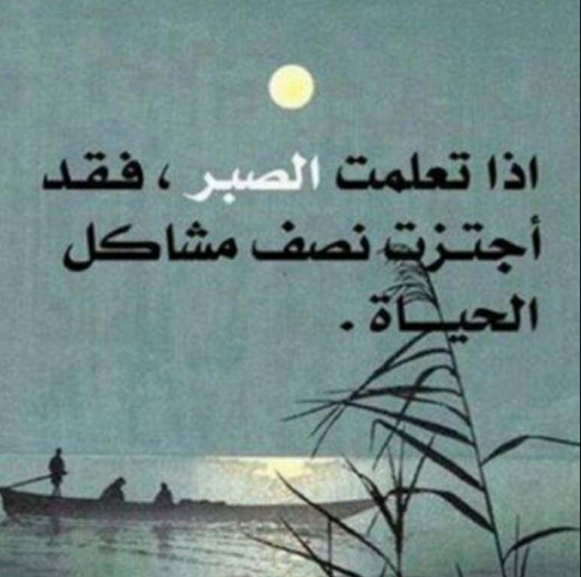 🌻 إذا تعلمت الصبر،
     فقد إجتزت نصف مشاكل الحياة.🌪️