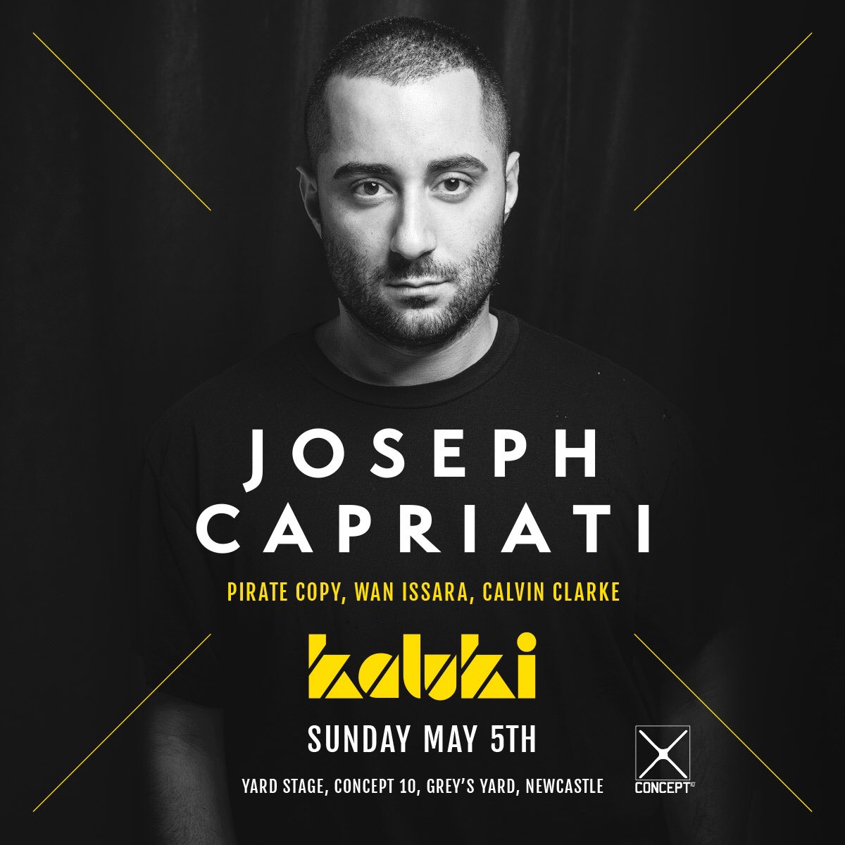 concept10ncl's tweet photo. BLOC/006 #DayNight
@KalukiMusik w/ @josephcapriati
#GreysYard Bank Hol Sunday 05/05/19 Tickets Onsale Wednesday 4pm https://t.co/gJ2sk34oCW
#techno #c10 #josephcapriati https://t.co/V92ZFnzCjW