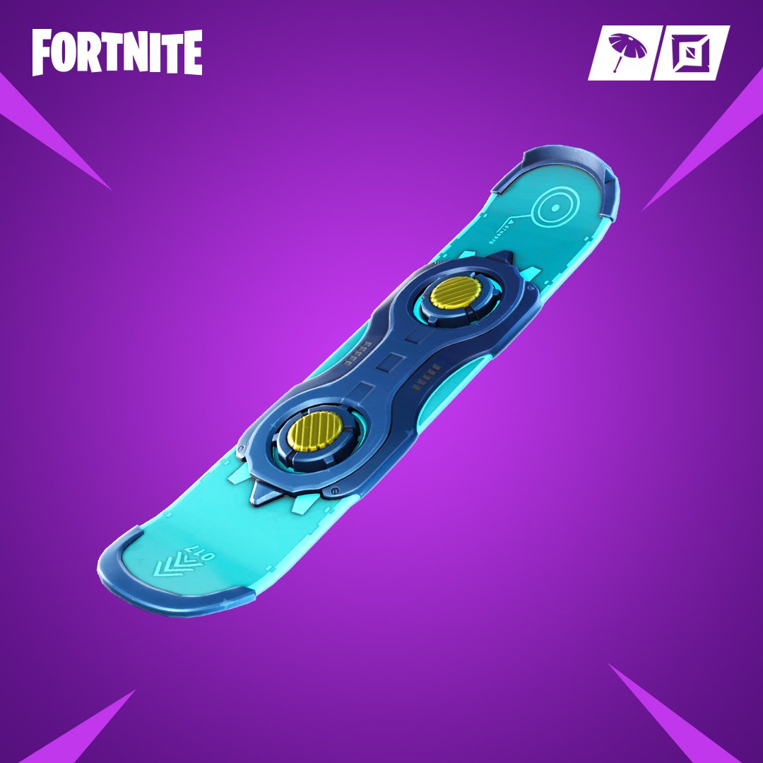 FortniteFR's tweet photo. Ras le bol de te casser la figure sur des pistes verglacées ? Reste au chaud et avale ta chique sur Fortnite avec l'Aéroplanche, bientôt disponible ! 🏂 https://t.co/Ae0dpi3MBz