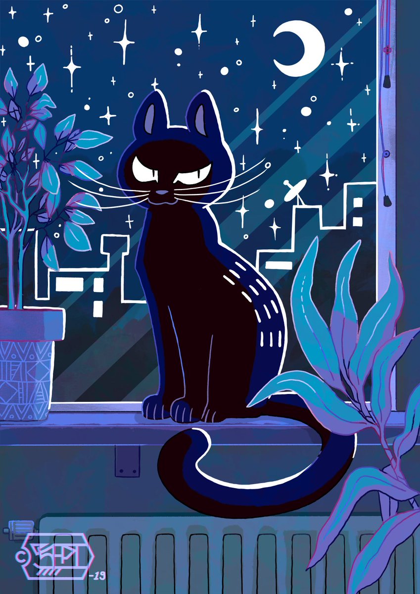 Smirking kitty✨🌙
I’m planning to do some prints of this and couple more illustrations. Will post them also here on this week!