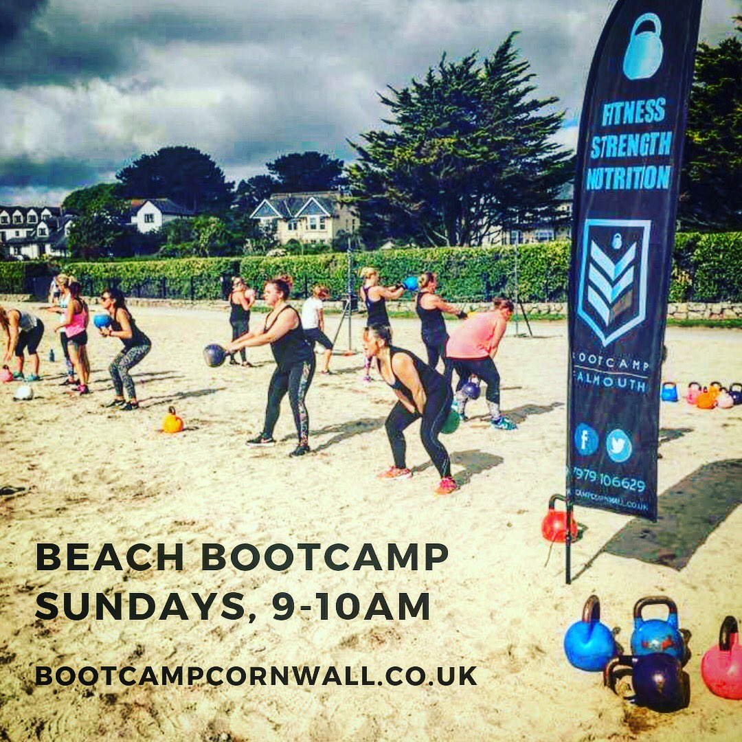 BootcampKernow's tweet photo. Beach Bootcamp is back! 💥

After spending the past few months inside during the winter season, the fresh Cornish air is calling.

Starting in March, Every Sunday morning on Gylly Beach in Falmouth, 9 - 10am.

There’s nothing like throwing around the ‘bells on the beach 💪 https://t.co/rmo19k0UqH