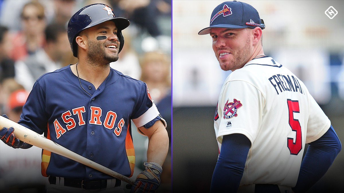 FNDAofficial's tweet photo. #BopFactory gets👇🏼
1B Freddie Freeman
SP Dallas Keuchel
#TYTY gets 👇🏼
2B Jose Altuve
1B Matt Olson
Cornerstone pieces are getting flipped. Hearing #TYTY was looking hard for a 2B in the market and ended up with the cream of the crop. https://t.co/0bLsGfwHMY