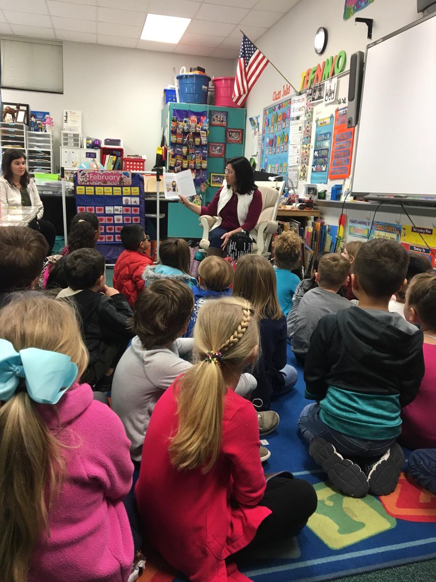 MeadowSchool's tweet photo. Our Kindergarten and First Grade classes enjoyed their visit from author Heather Rhodes-Pope. She read aloud her book "Mia and the Lemonade Solution" to our classes.  We enjoyed her visit.  Thank you Mrs. Johnson for arranging this exciting experience. https://t.co/Z1BPjIsvgk