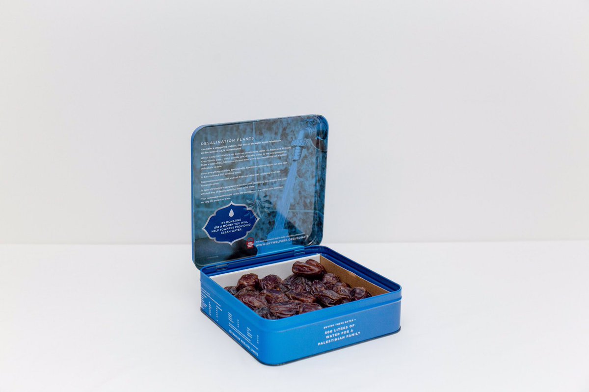 TheDatesProject's tweet photo. #Dates4Palestine
Each Β£10 tin will provide 500 litres of clean, safe drinking water in Gaza. π¦
We will start taking orders from the 15th March.
#ThePerfectGift #StandingForHumanity https://t.co/V3IVvIb19l
