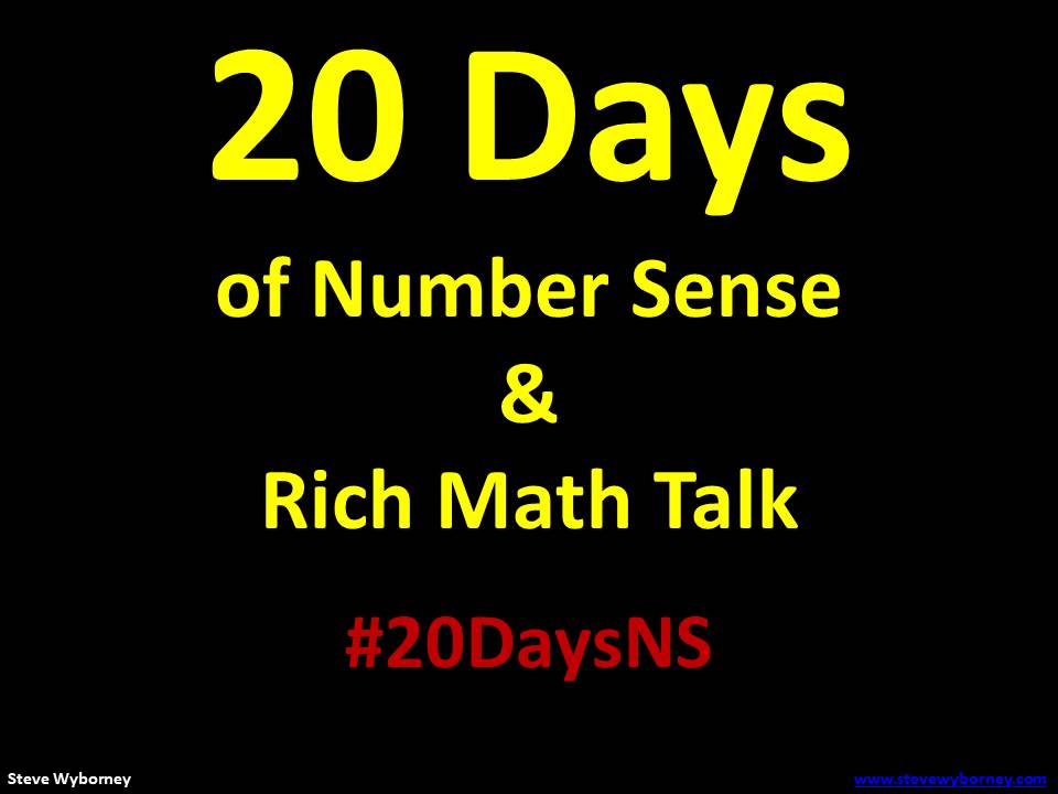SteveWyborney's tweet photo. 20 Days of Number Sense and Rich Math Talk (K-12) is ready! #20DaysNS 

20 free downloadable lessons.  

Please RT and spread the word!

https://t.co/BJPpgSRI2a

Let your students amaze you with their insights, enthusiasm, and math joy!

#iteachmath #mtbos #edchat #math #maths https://t.co/flNyuCl2zu