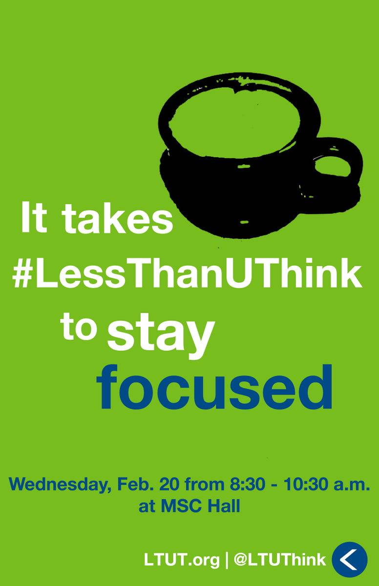 LTUThink's tweet image. It takes #LessThanUThink to stay focused during class! Come see us on Wednesday at MSC Hall  from 8:30-10:30 a.m. for free coffee!☕️☕️☕️  #LTUTTAMU