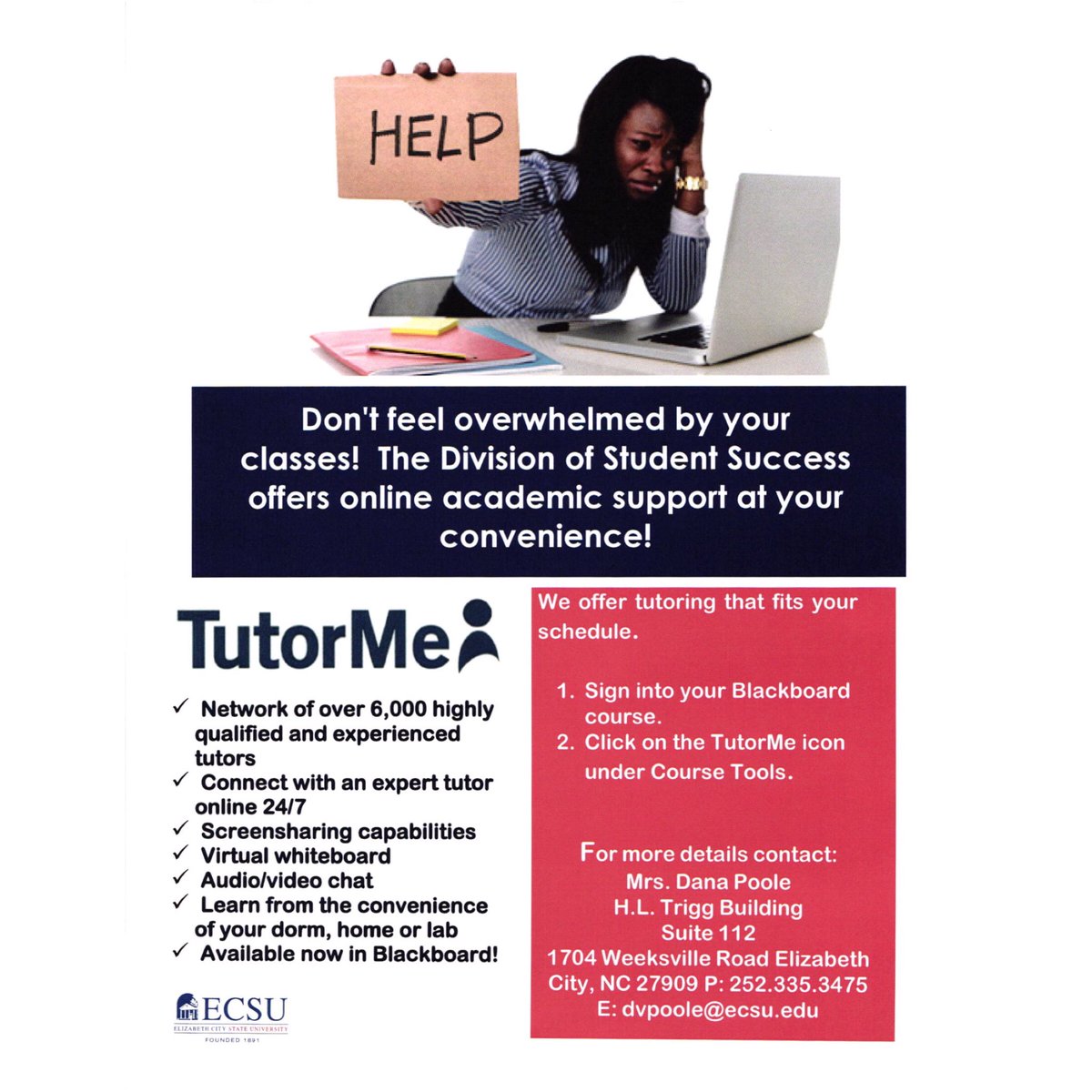 ECSUSuccess's tweet photo. ONLY THREE WEEKS UNTIL MIDTERMS (yes, the semester is flying by)! 🗣 DO YOURSELF AND YOUR GRADES A FAVOR AND GRAB SOME TUTORING OR SUPPLEMENTAL INSTRUCTION! No need to settle for Cs, when you can flourish with As!! https://t.co/IGofxiGxvm