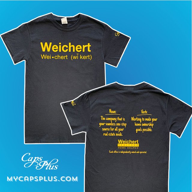 CapsPlusInc's tweet photo. Shirts we designed and printed for Weichert Realtors.  They are new to our area but not new to real estate. They have been in business since 1969! https://t.co/7SsQj579AI