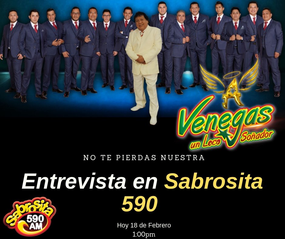 VenegasUn's tweet photo. HOY #ENTREVISTA en @sabrosita590 https://t.co/OvbFL5yso8